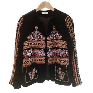 Zara Velvet Embroidered Jacket